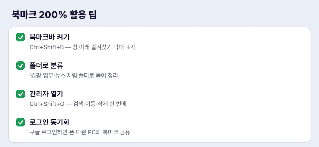 북마크를 200% 활용하는 핵심 팁