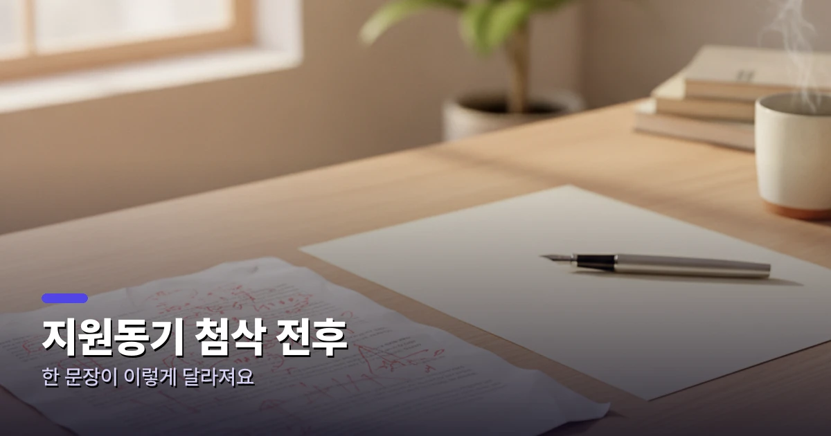 지원동기 첨삭 전후 비교